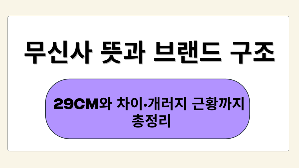 무신사 뜻과 브랜드 구조 – 29CM와 차이·개러지 근황까지 총정리
